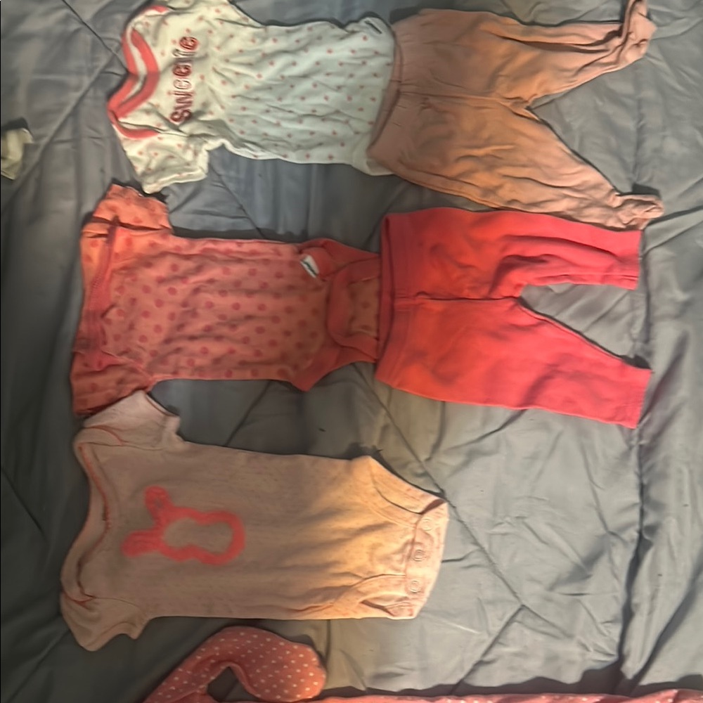 Adorable Baby Girl Onesie and Pants Set